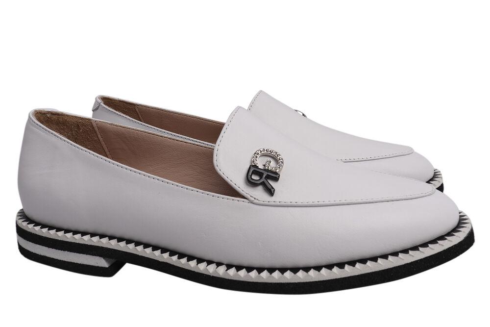 Туфли женские Phany из кожи на низком ходу р. 36 Белый (200-21DTC)