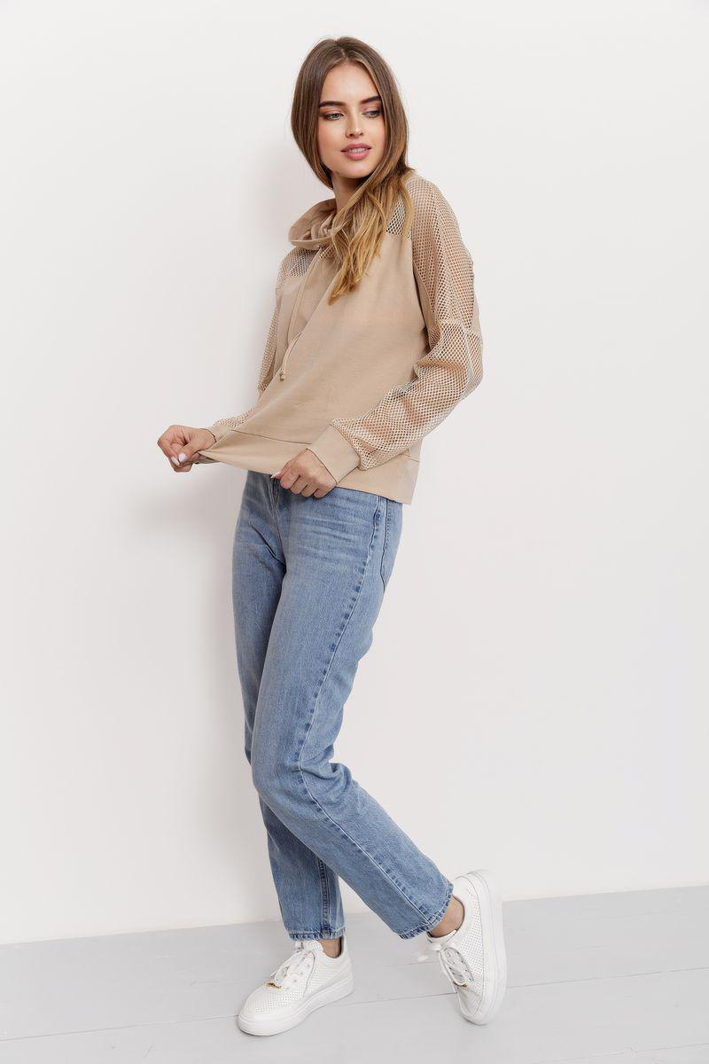 Худі жіночий з капюшоном Ager 102R5184 р. 56-58 Бежевий (9624364) - фото 2 Худі жіночий з капюшоном Ager 102R5184 р. 56-58 Бежевий (9624364) - фото 2