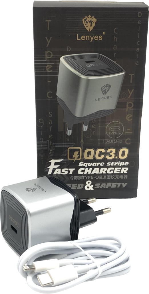 Сетевое зарядное устройство Lenyes LCH082 PD 20W + кабель Type-C (8981996)