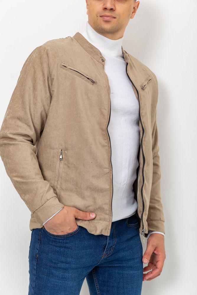 Бомбер мужской замшевый S Бежевый (150676) - фото 3 Бомбер мужской замшевый S Бежевый (150676) - фото 3