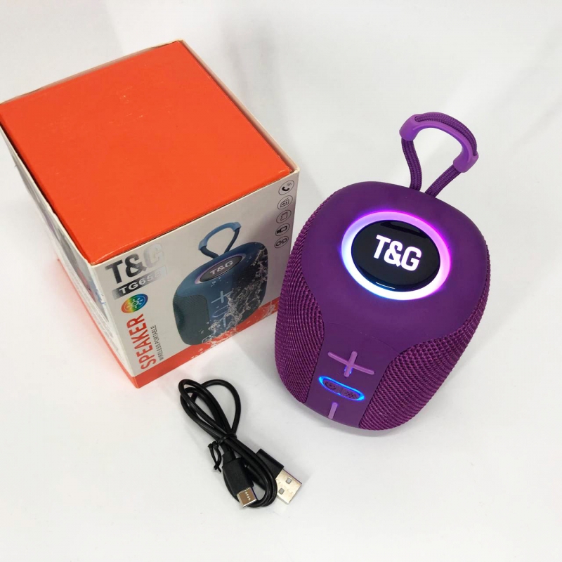 Колонка портативная TG 658 с RGB подсветкой Purple (tf4902) - фото 5