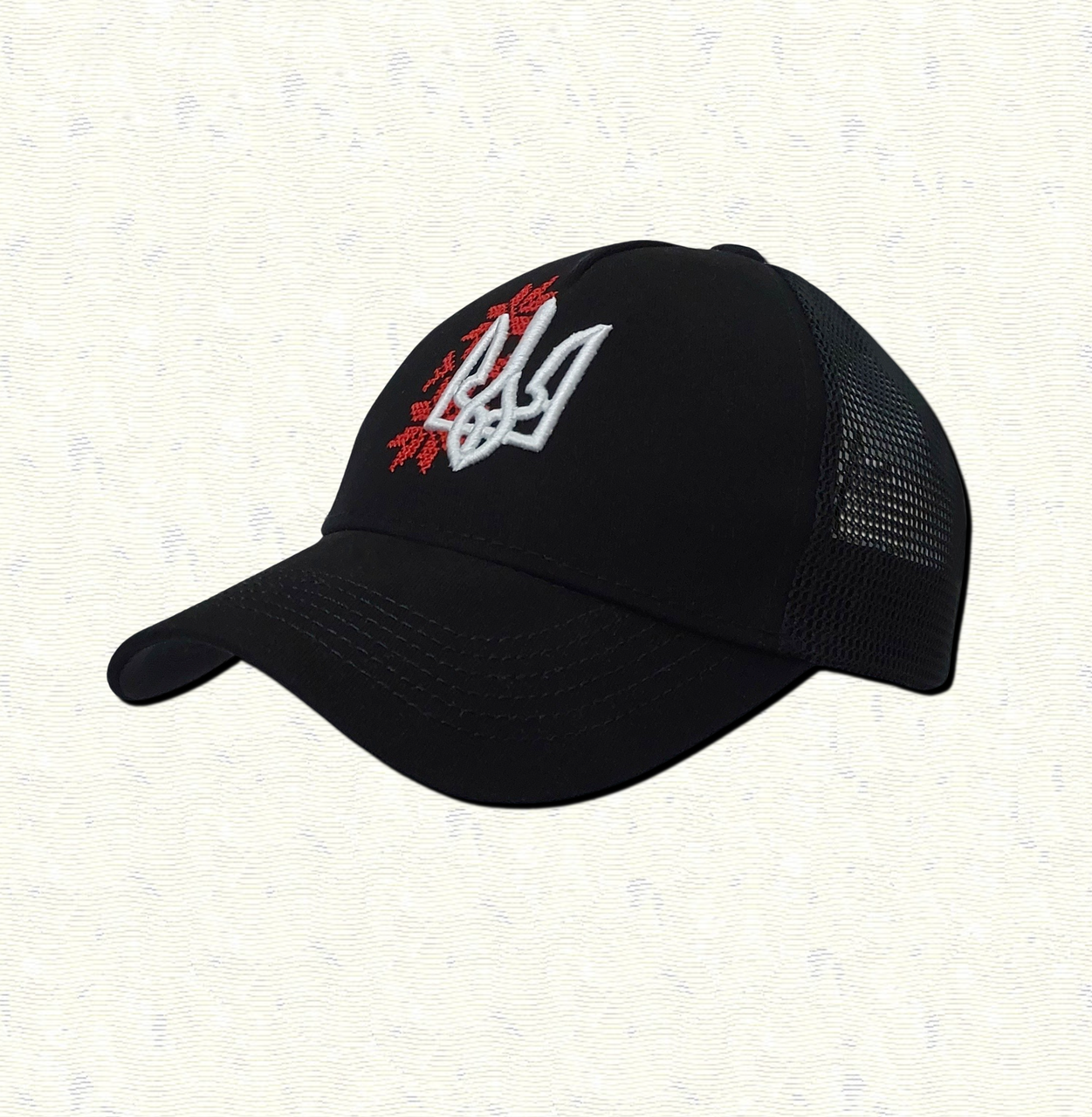 Бейсболка 3D Трезубец и вышиванка Черный (6848) Бейсболка 3D Трезубец и вышиванка Черный (6848)