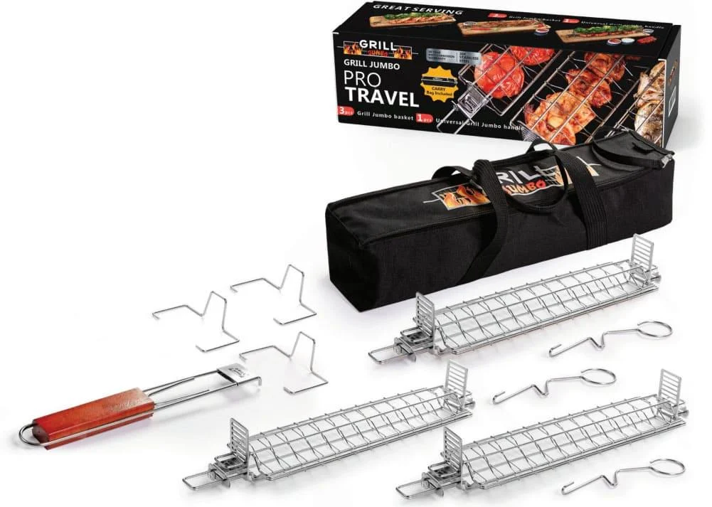 Набор решеток Grill Jumbo Pro Travel Set с регулируемой сеткой для гриля 3 комплекта и сумка (7773)