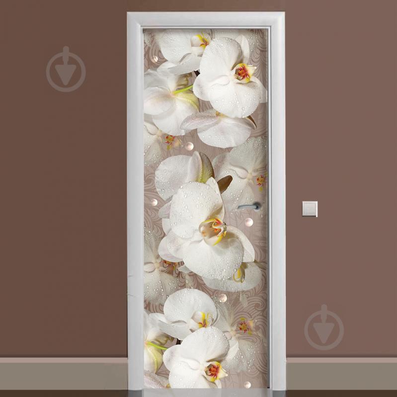 Наклейка на дверь Zatarga Орхидея и капли росы 01 650х2000 мм Бежевый (z180206 dv) Наклейка на дверь Zatarga Орхидея и капли росы 01 650х2000 мм Бежевый (z180206 dv)