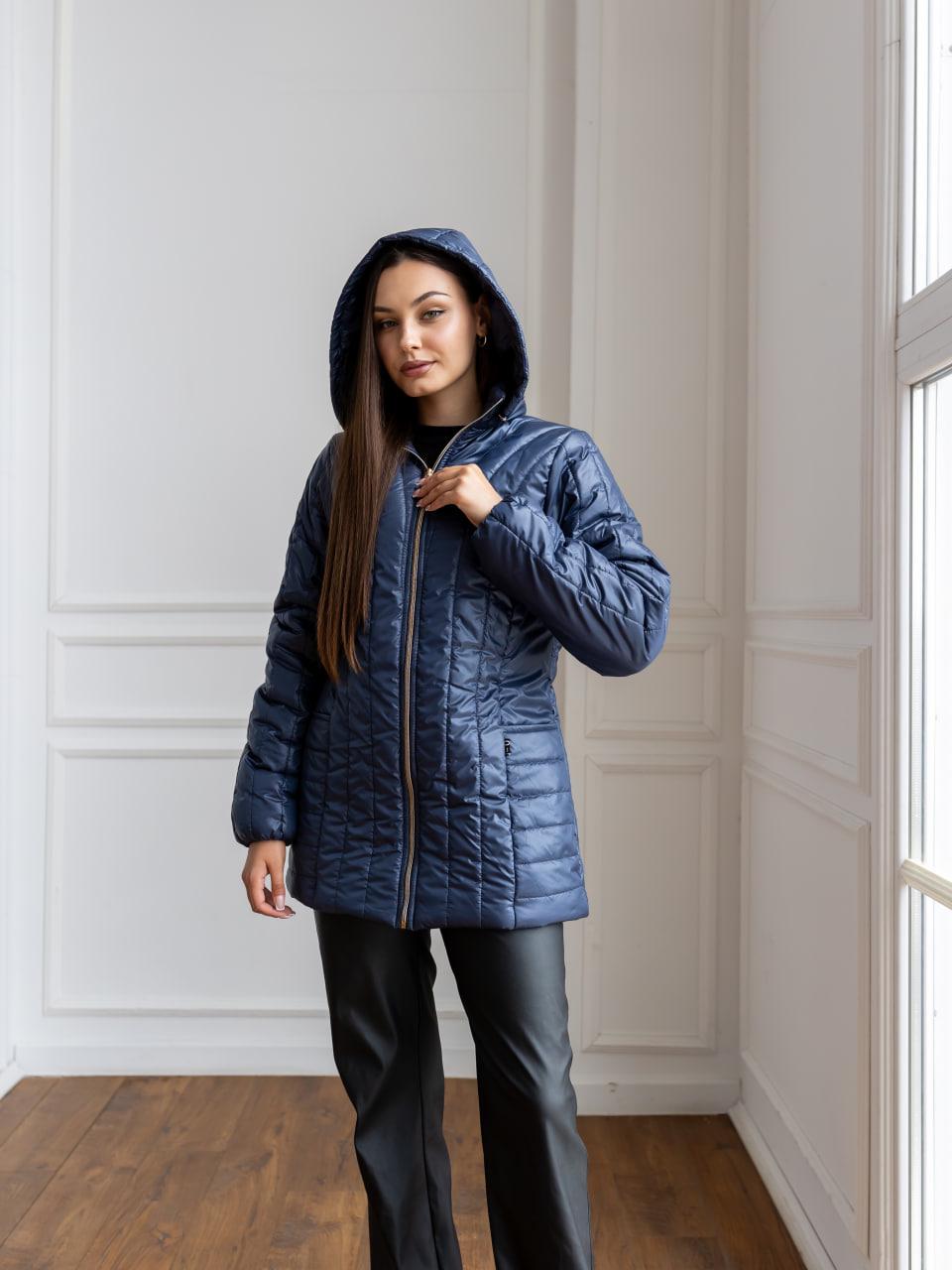 Куртка женская демисезонная San-A-Belle №8 р. 68 Синий (29438490) - фото 4 Куртка женская демисезонная San-A-Belle №8 р. 68 Синий (29438490) - фото 4