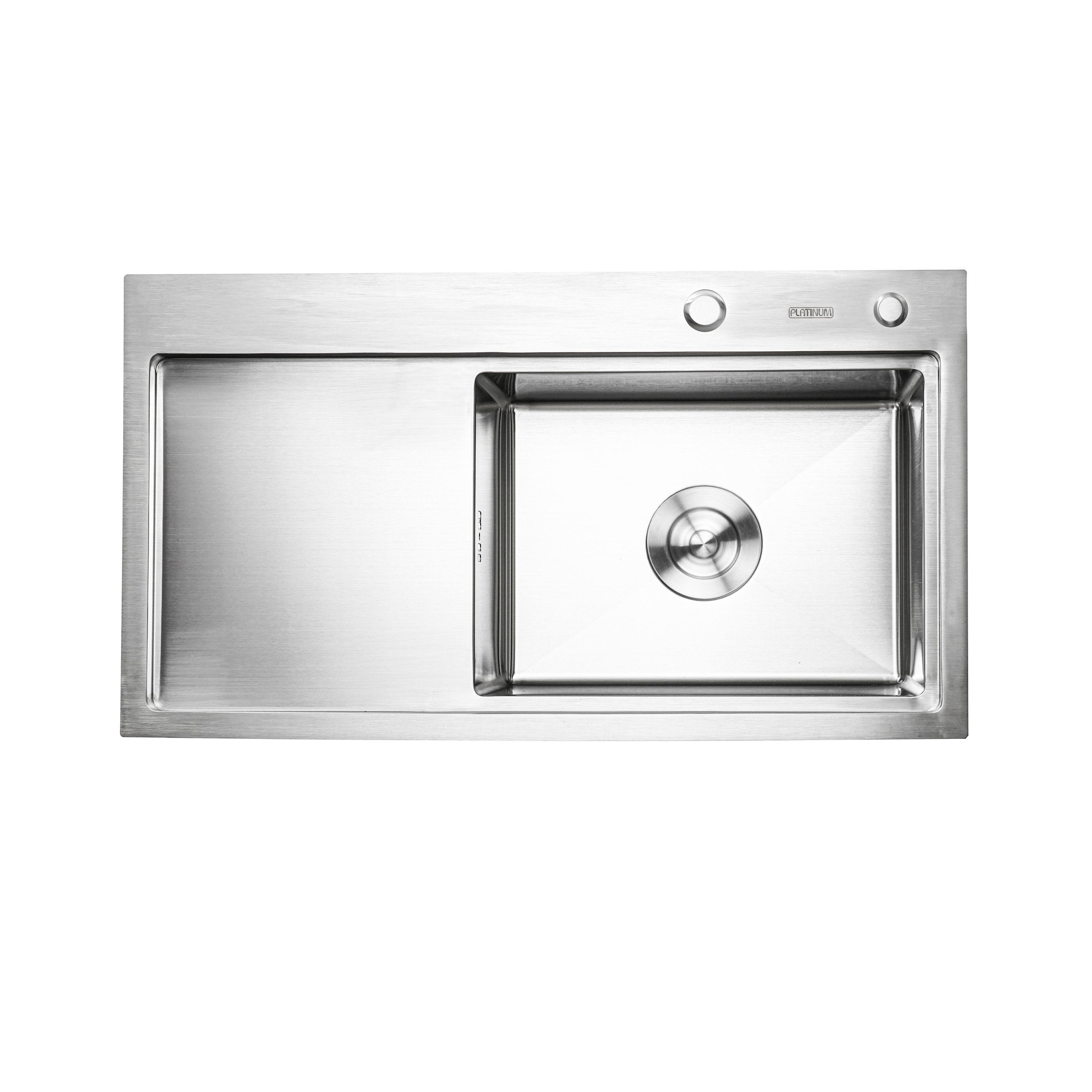 Мийка кухонна Platinum PLS-A32272 з нержавіючої сталі прямокутна 780x430 мм (152396)