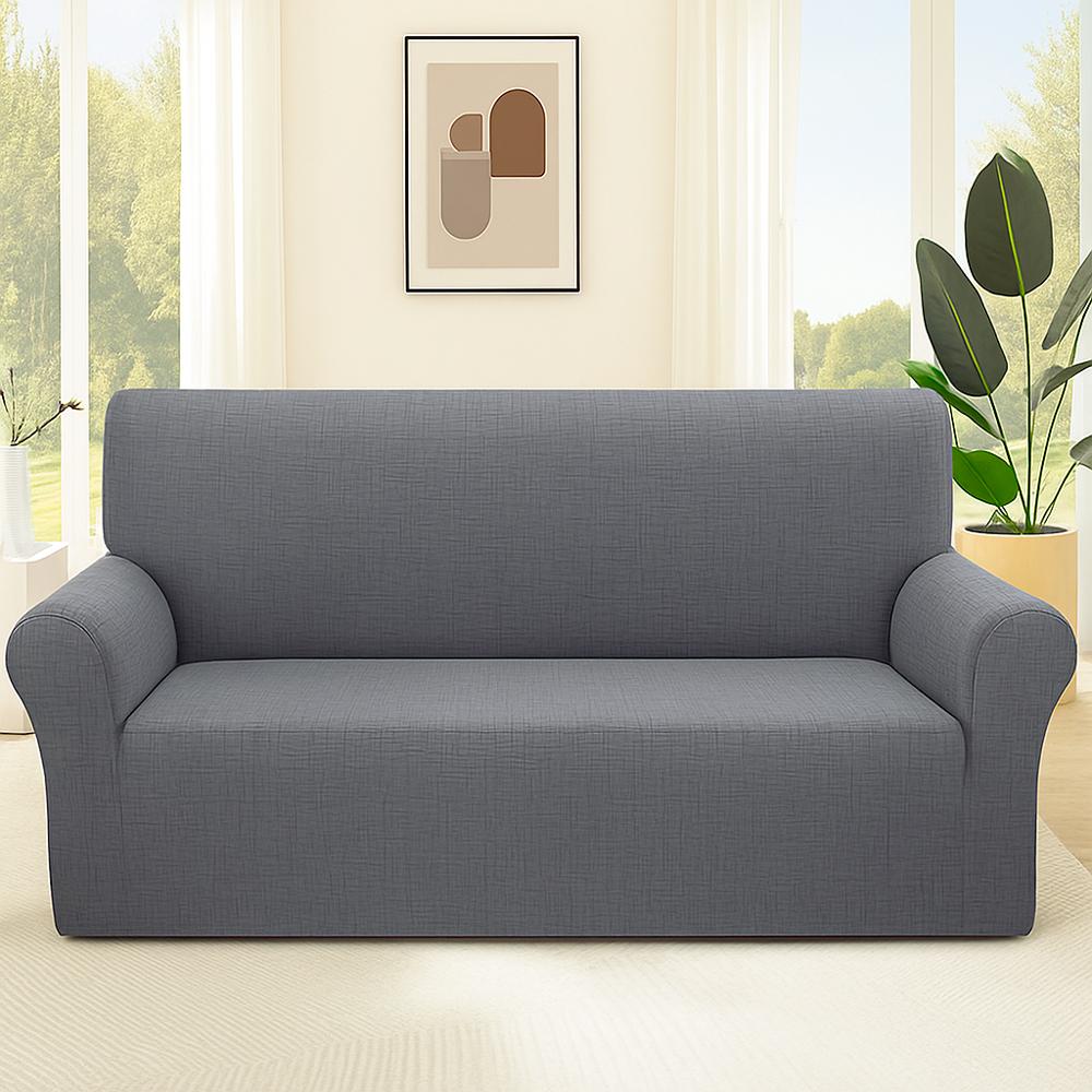 Чехол на диван 4-местный Love You Mono Line Fleece Серый (81212)