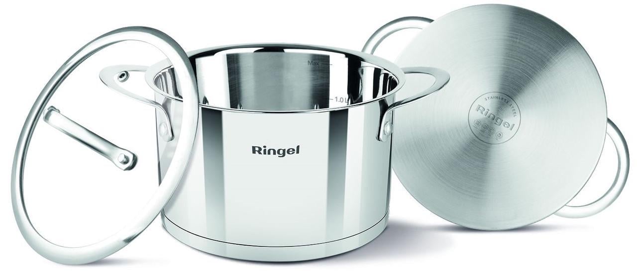 Каструля RINGEL Grey Line з кришкою з нержавіючої сталі 5,5 л 24 см (RG-2022-24) - фото 3 Каструля RINGEL Grey Line з кришкою з нержавіючої сталі 5,5 л 24 см (RG-2022-24) - фото 3