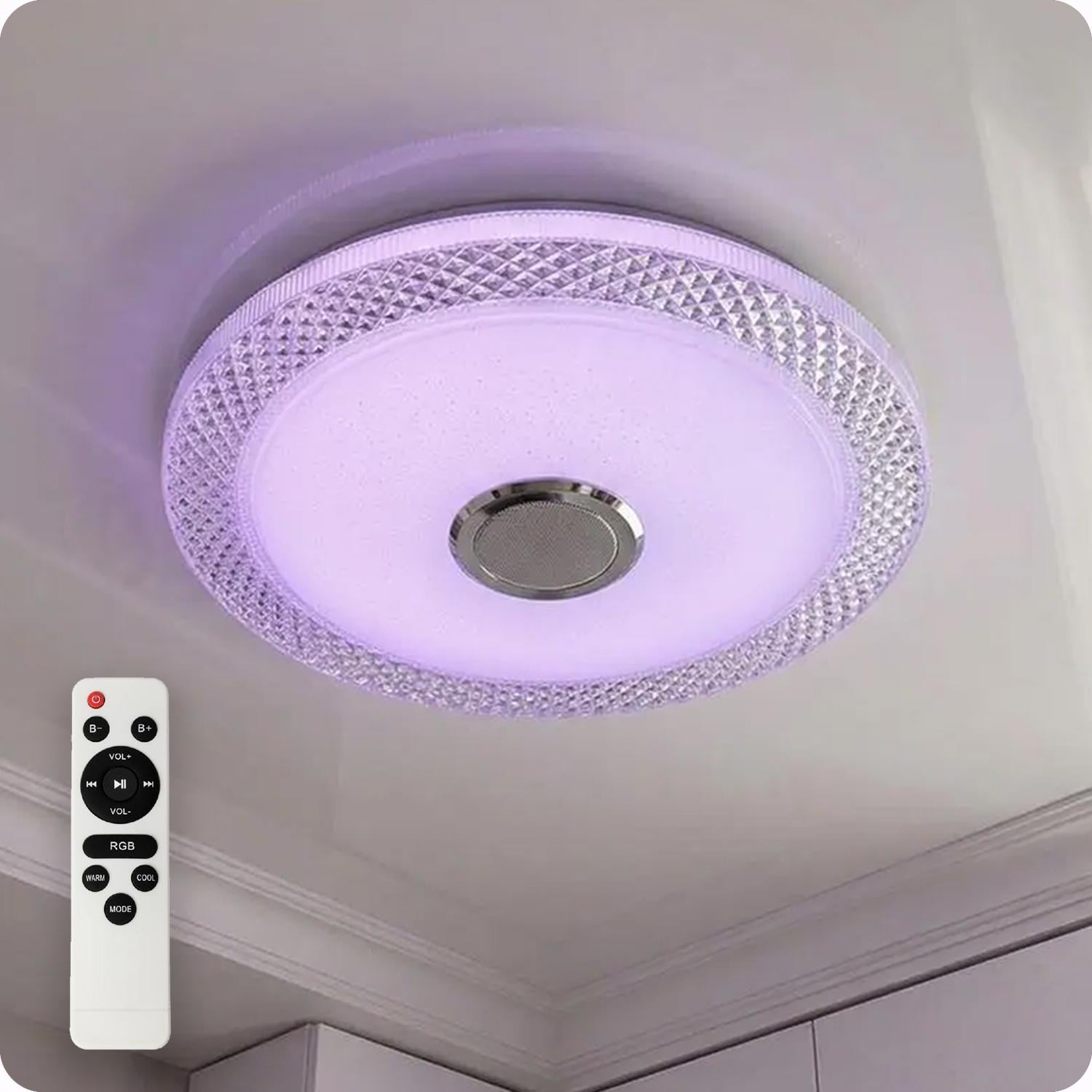 Люстра светодиодная 517 Dlight RGB с пультом и колонкой 80 Вт Белый (02158)