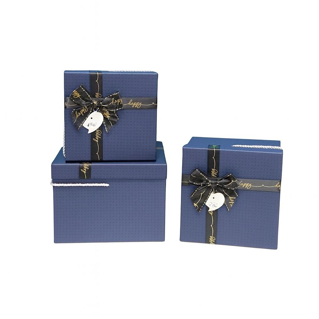 Коробка подарочная 3 шт. 19х19х10/17х17х8/15х15х7 см (R33323G)