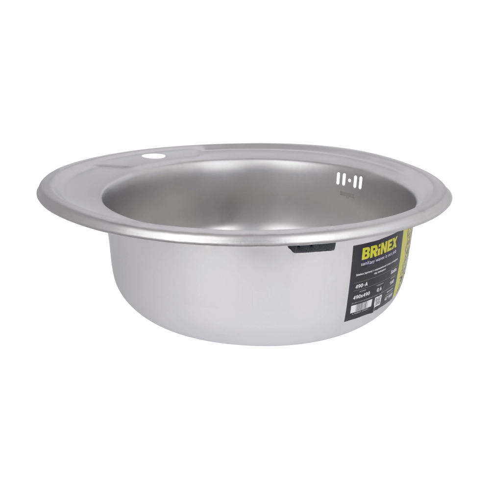Мойка для кухни врезная Brinex 490-A Satin 0,6 мм (47959 ) - фото 4