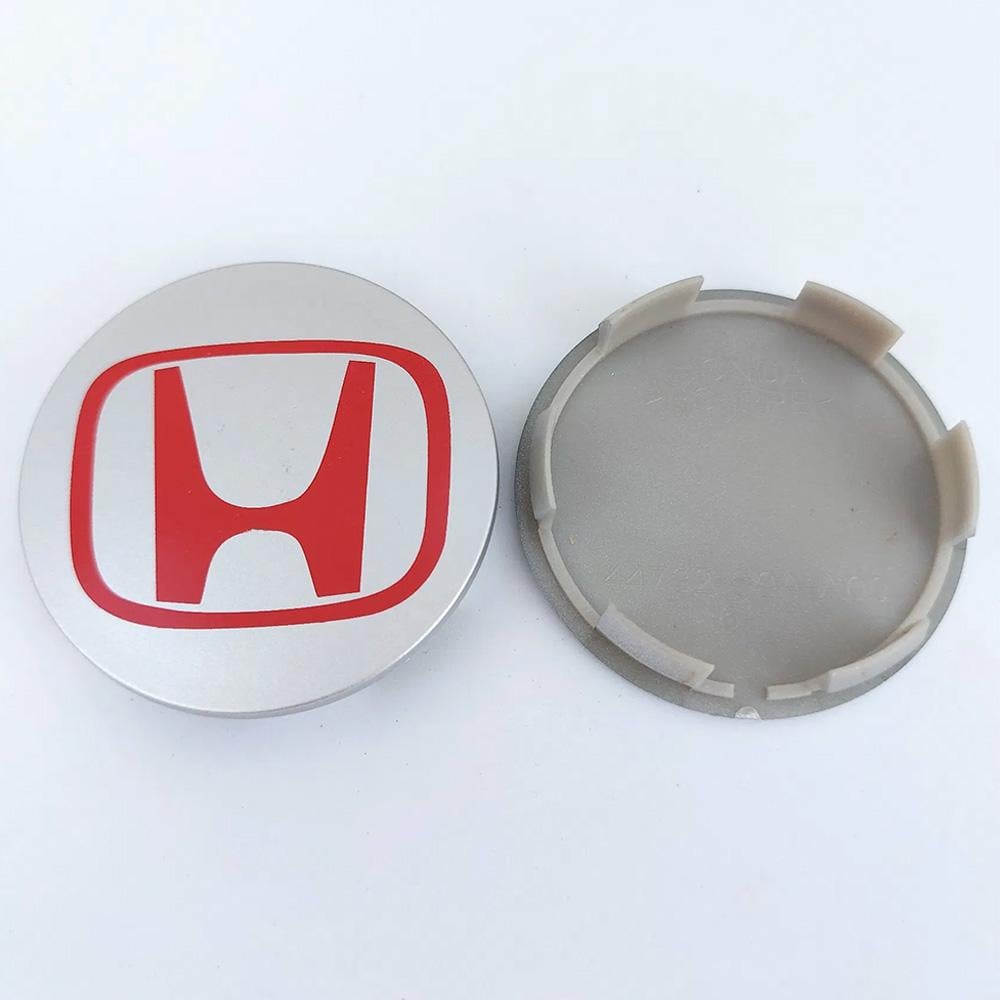 Заглушки колпачки Honda для литых дисков 68 мм Серый/Красный (l1034)