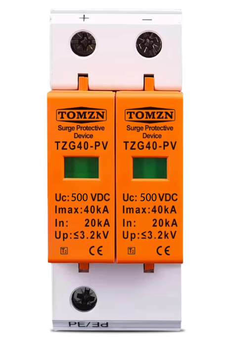 Пристрій захисту від імпульсних перенапруг TOMZN DC 2Р 500V для сонячних панелей (1102) Пристрій захисту від імпульсних перенапруг TOMZN DC 2Р 500V для сонячних панелей (1102)