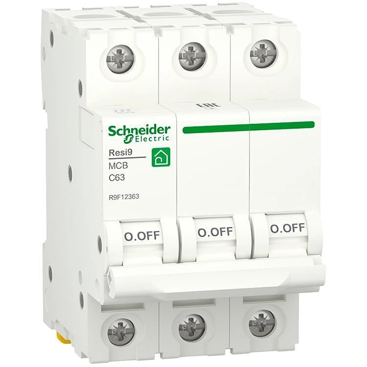 Автоматичний вимикач Schneider Electric RESI9 6кА 3P 63A C (R9F12363)