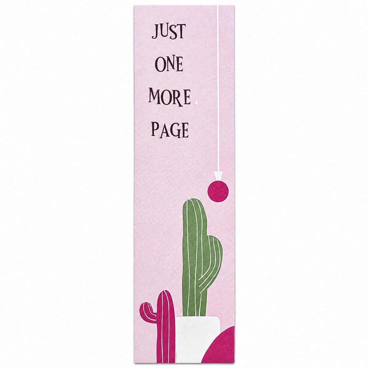 Закладка для книг картонна Just One More Page Рожевий (37243235)