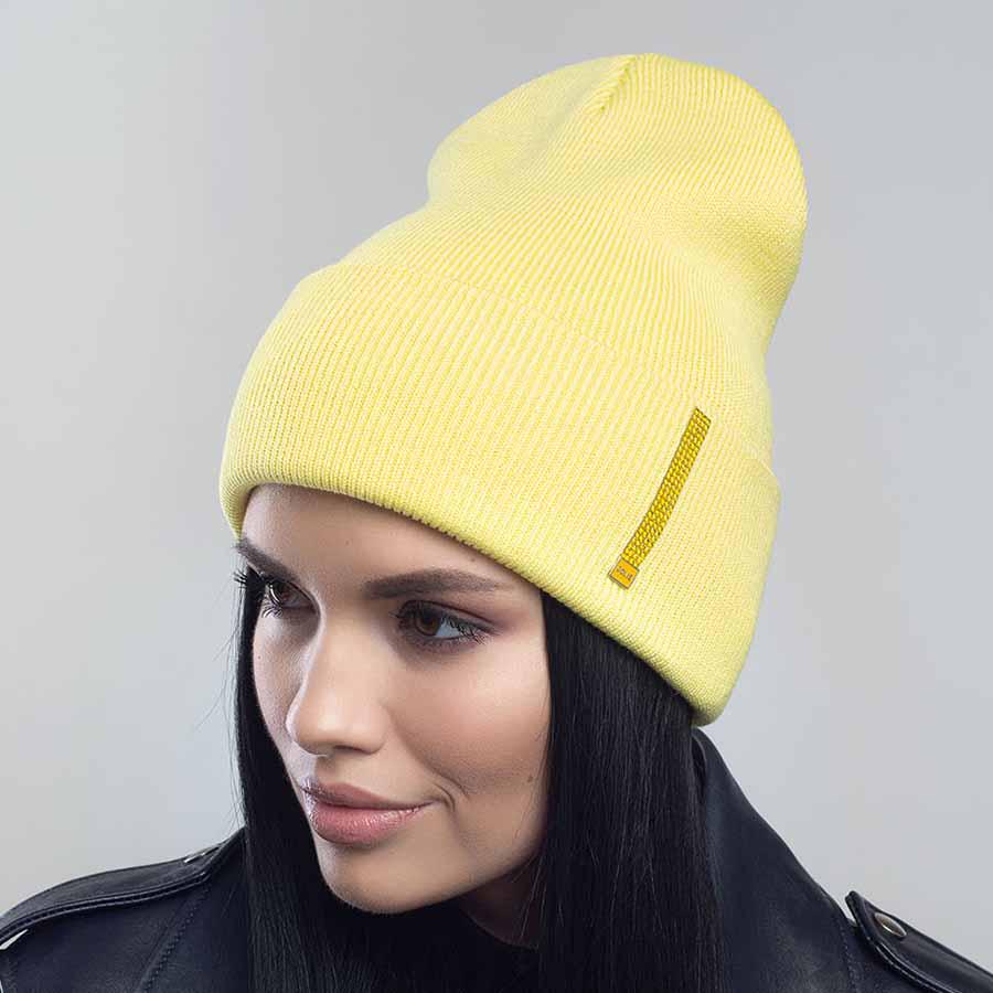 Шапка Leks Страза демисезонная с отворотом р. 53-57 Солнечный