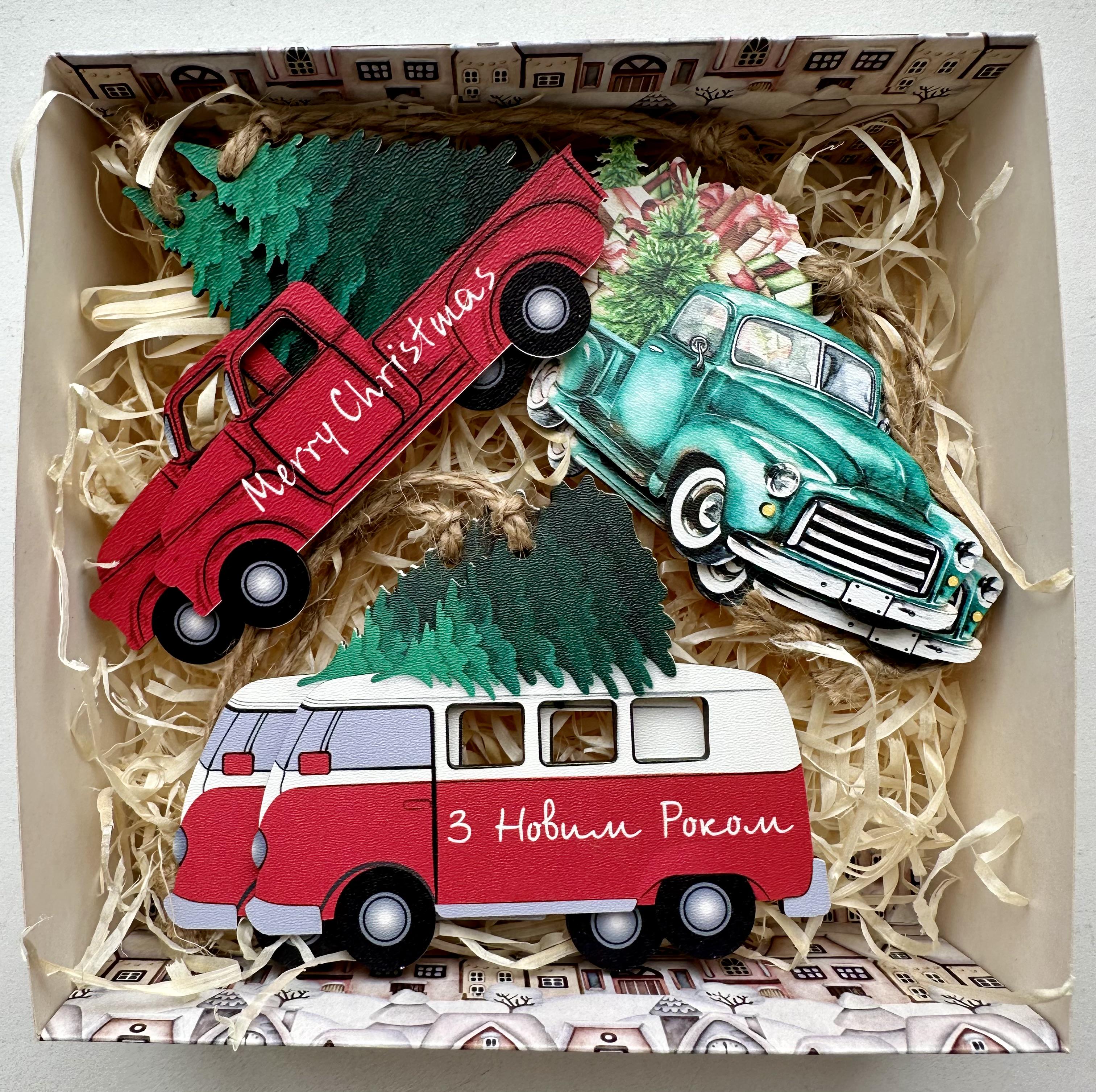 Набір з іграшками дерев'яними новорічними 6 шт. (13532147) - фото 2 Набір з іграшками дерев'яними новорічними 6 шт. (13532147) - фото 2