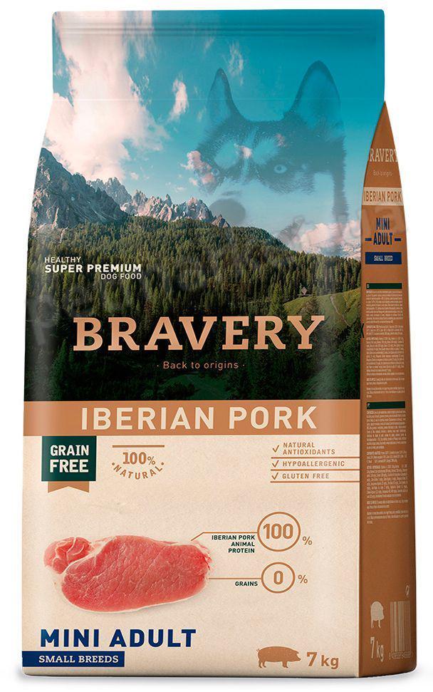 Корм сухой гипоаллергенный Bravery Mini Iberian Pork для взрослых собак малых пород с иберийской свининой 2 кг (48750)
