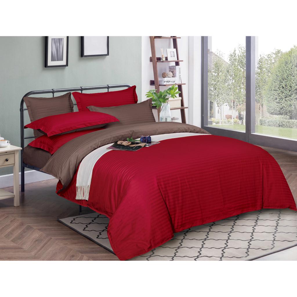 Комплект постельного белья MirSon Satin-Stripe 30-0018+30-0006 Brendon 160х220 см полуторный евро (2200005262870)