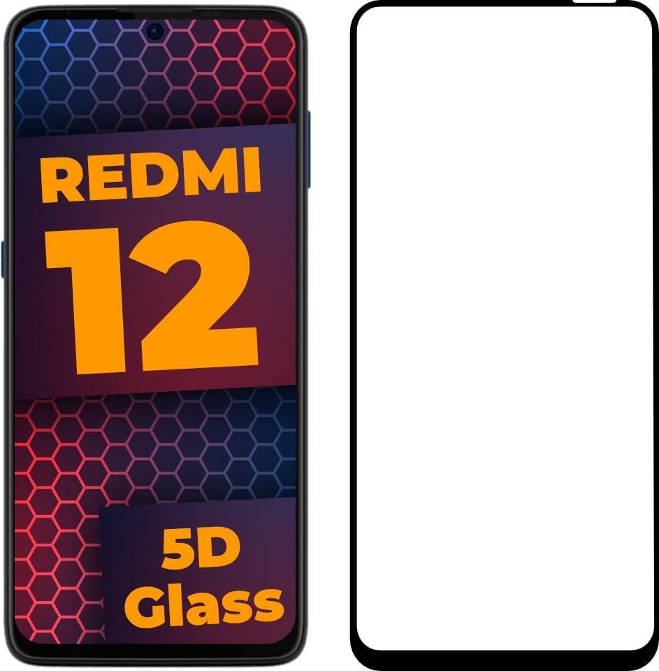 5D стекло Xiaomi Redmi 12 (Защитное Full Glue) Black (35456)