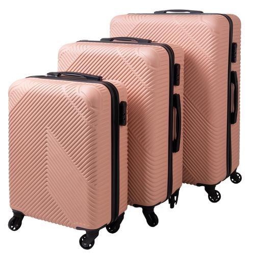 Набор дорожных чемоданов на колесах Trizand 26663 3в1 Pink (26663)