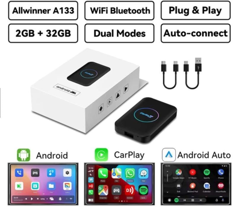 Адаптер бездротовий CarlinKit TBox Lite Android 10 для автомобіля з підтримкою CarPlay та Android Auto доступом до Netflix - фото 2