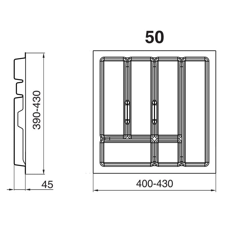 Лоток Rejs для кухонных приборов мебельный кухонный 430х490 Серый - фото 2 Лоток Rejs для кухонных приборов мебельный кухонный 430х490 Серый - фото 2