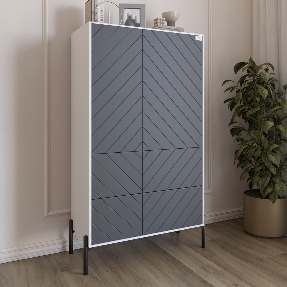 Комод-пенал Lion Амарант 84x40x150 см Нимфея Альба/Графитовый (LION-042132) Комод-пенал Lion Амарант 84x40x150 см Нимфея Альба/Графитовый (LION-042132)