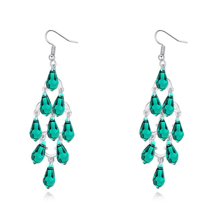 Серьги с кристаллами Сваровски 24117 Italina Зеленый