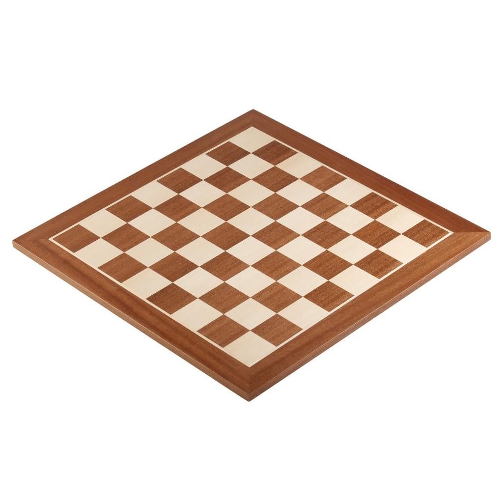 Доска шахматная Sapele Maple Dark №6 нескладная без обозначений 54х54 см