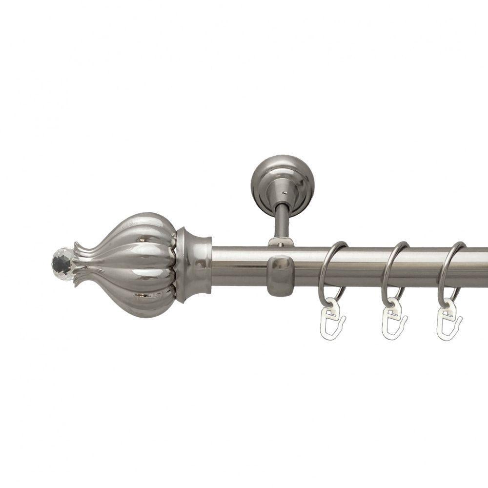 Карниз Orvit Таджа-Кристалл однорядный гладкий 200 см Нержавеющая сталь (7074864)