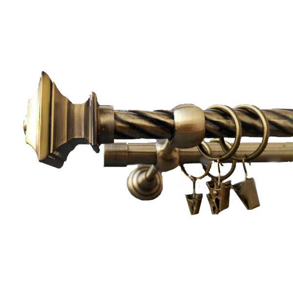 Карниз для штор Orvit Борджеза кручена двохрядний 25/16 мм 160 см Антик (000-5758)