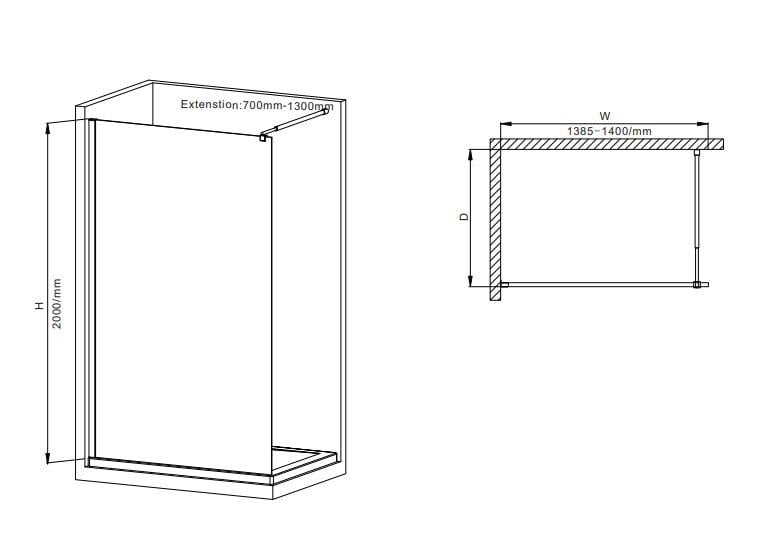 Душевая перегородка MIXXUS Premium FLAT SP01-140x200-TR Walk-In прозрачное стекло 8 мм Chrome (MI6853) - фото 3 Душевая перегородка MIXXUS Premium FLAT SP01-140x200-TR Walk-In прозрачное стекло 8 мм Chrome (MI6853) - фото 3