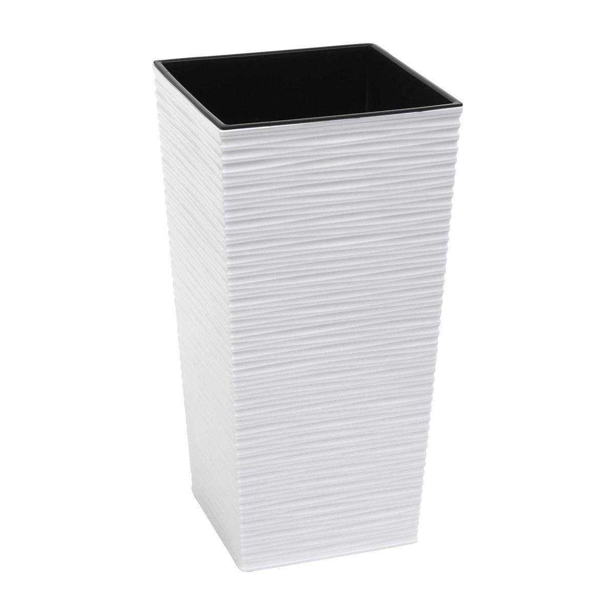 Вазон для квітів Lamela Finezja DLUTO квадратний 250х250х470 мм цвет Білий (25419751880)