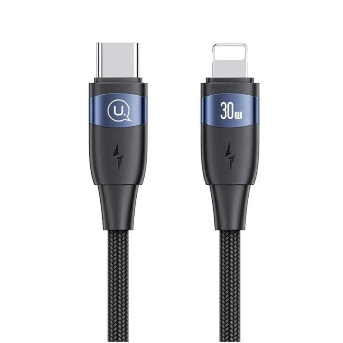 Кабель Usams US-SJ634 U85 Type-C to Lightning PD 30W Aluminum Alloy Fast Charging Data Cable 120 см Black (20799856)