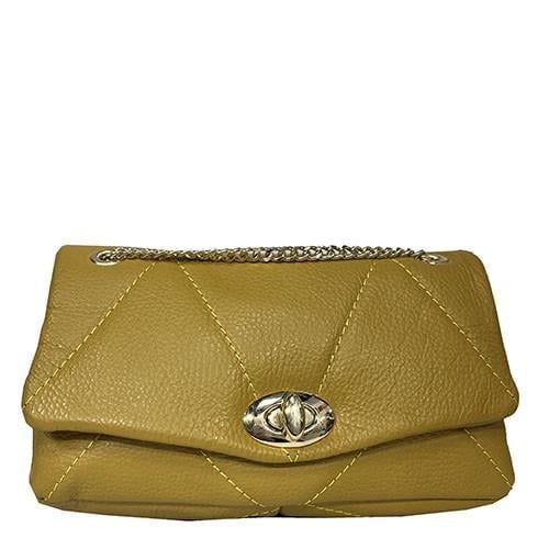 Женская сумка из натуральной кожи Felicita на цепочке Горчичный (6828801813)