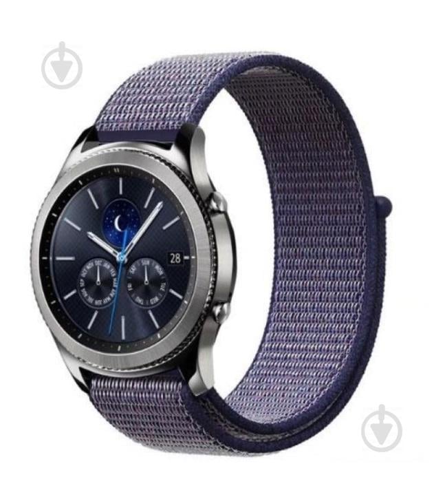 Ремешок BeWatch 22мм нейлоновый липучка для Samsung Gear S3 | Galaxy Watch 46 | Galaxy Watch 3 45 Темно Синий (1021398)
