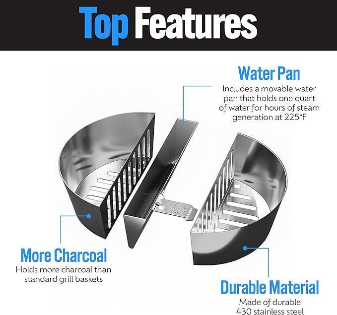 Лотки для угля Slow 'N Sear FireBaskets 2в1 с контейнером для воды (2446881147) - фото 3 Лотки для угля Slow 'N Sear FireBaskets 2в1 с контейнером для воды (2446881147) - фото 3