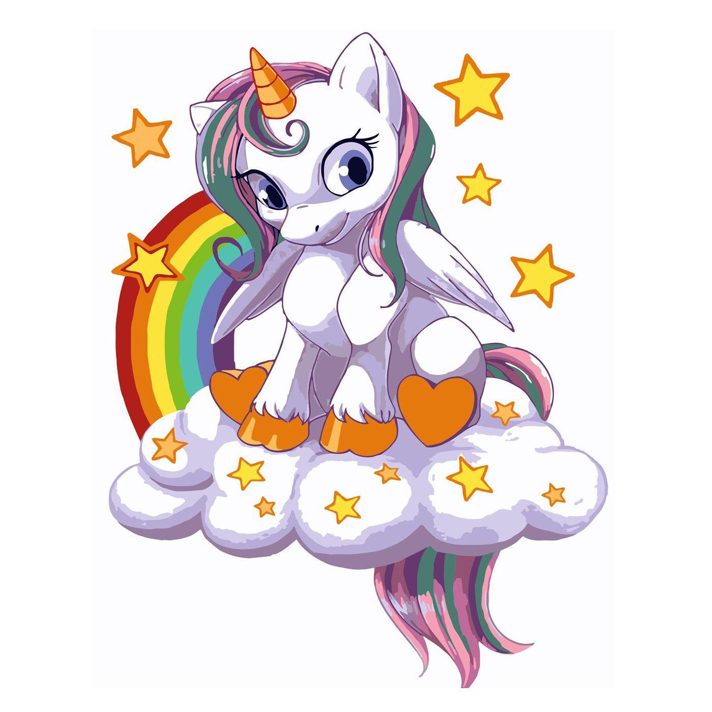 Картина по номерам Strateg Единорог на облаке 30х40 см (SV-0089)