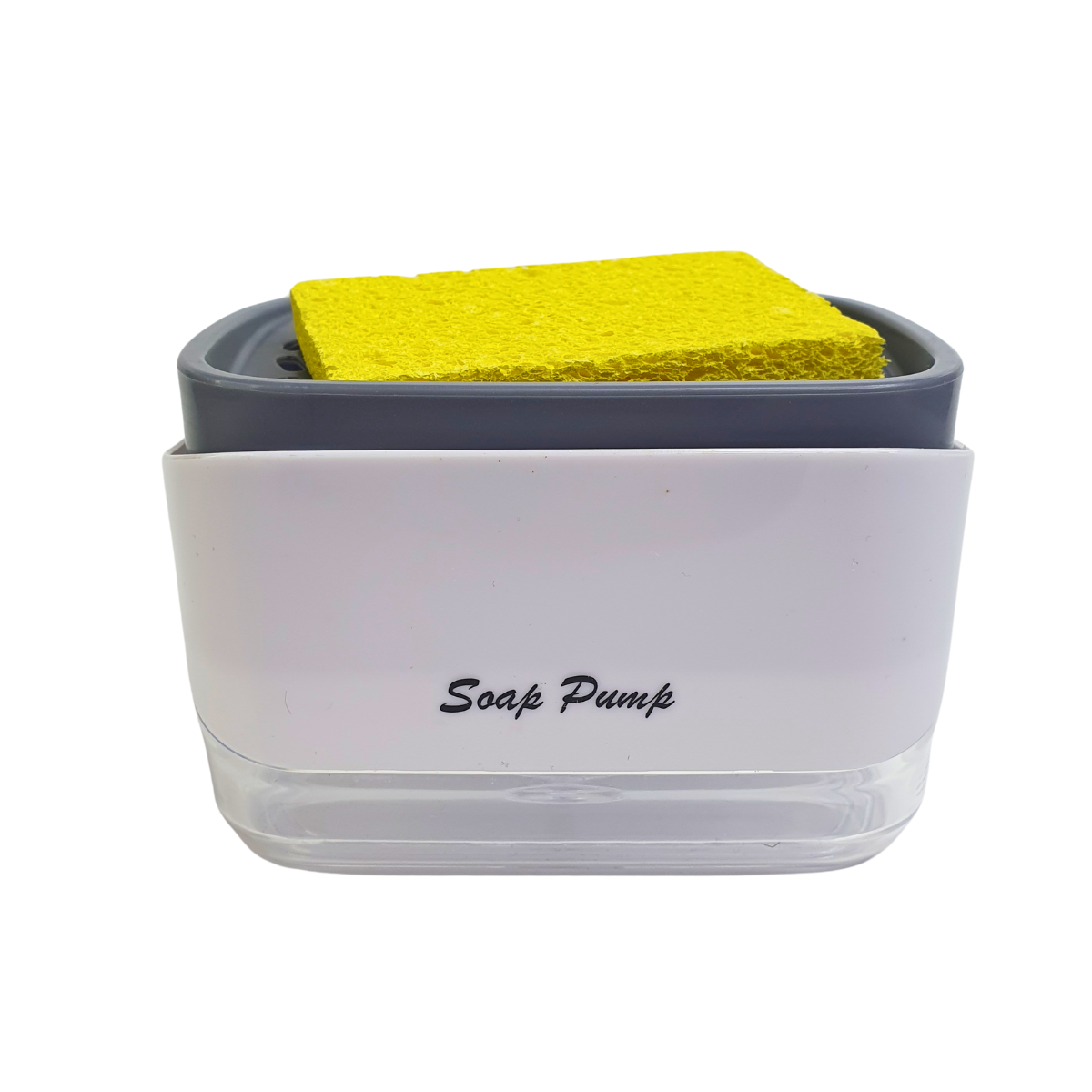 Дозатор для моющего средства Soap pump and sponge SP-001 нажимной с губкой Бело-серый (12326133)