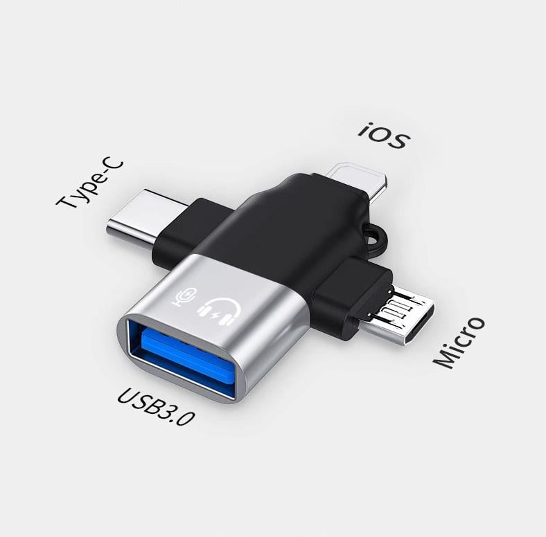 Перехідник USB OTG Type-C/micro-USB/Lightning (19260169) - фото 2