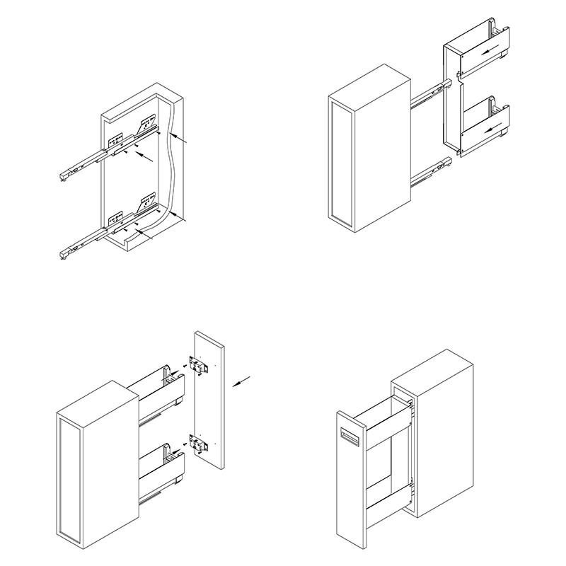 Карго вузьке металевий ліве кріплення Vibo Lamina 150 мм графит (ELQGM152SXLGM) - фото 6