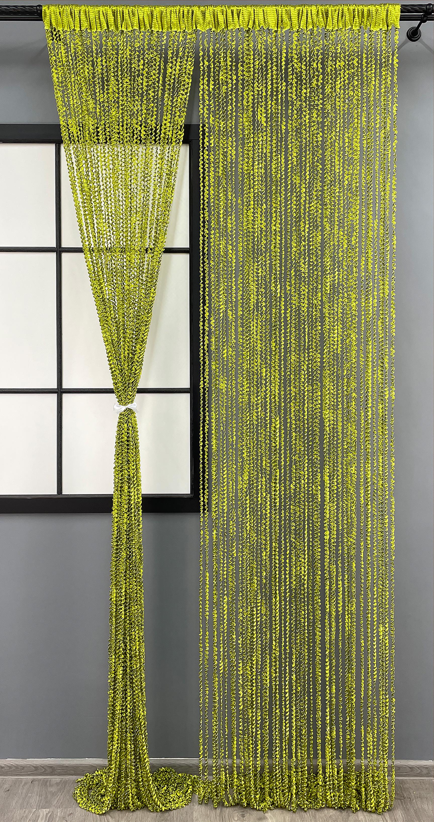 Шторы-нити спираль с люрексом 300х300 см Оливковый (61-073) Шторы-нити спираль с люрексом 300х300 см Оливковый (61-073)