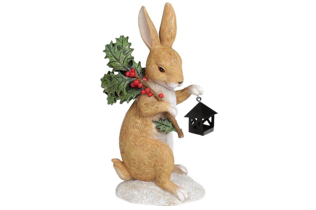 Декоративная статуэтка BonaDi Зайка с фонарем 21 см (707-778)
