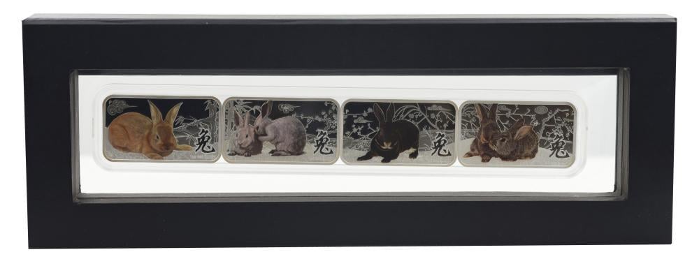 Коллекционные монеты Острова Кука 4 шт. по 1 доллару 2011 серебро UNC Восточный календарь-Год кролика (М20888) Коллекционные монеты Острова Кука 4 шт. по 1 доллару 2011 серебро UNC Восточный календарь-Год кролика (М20888)