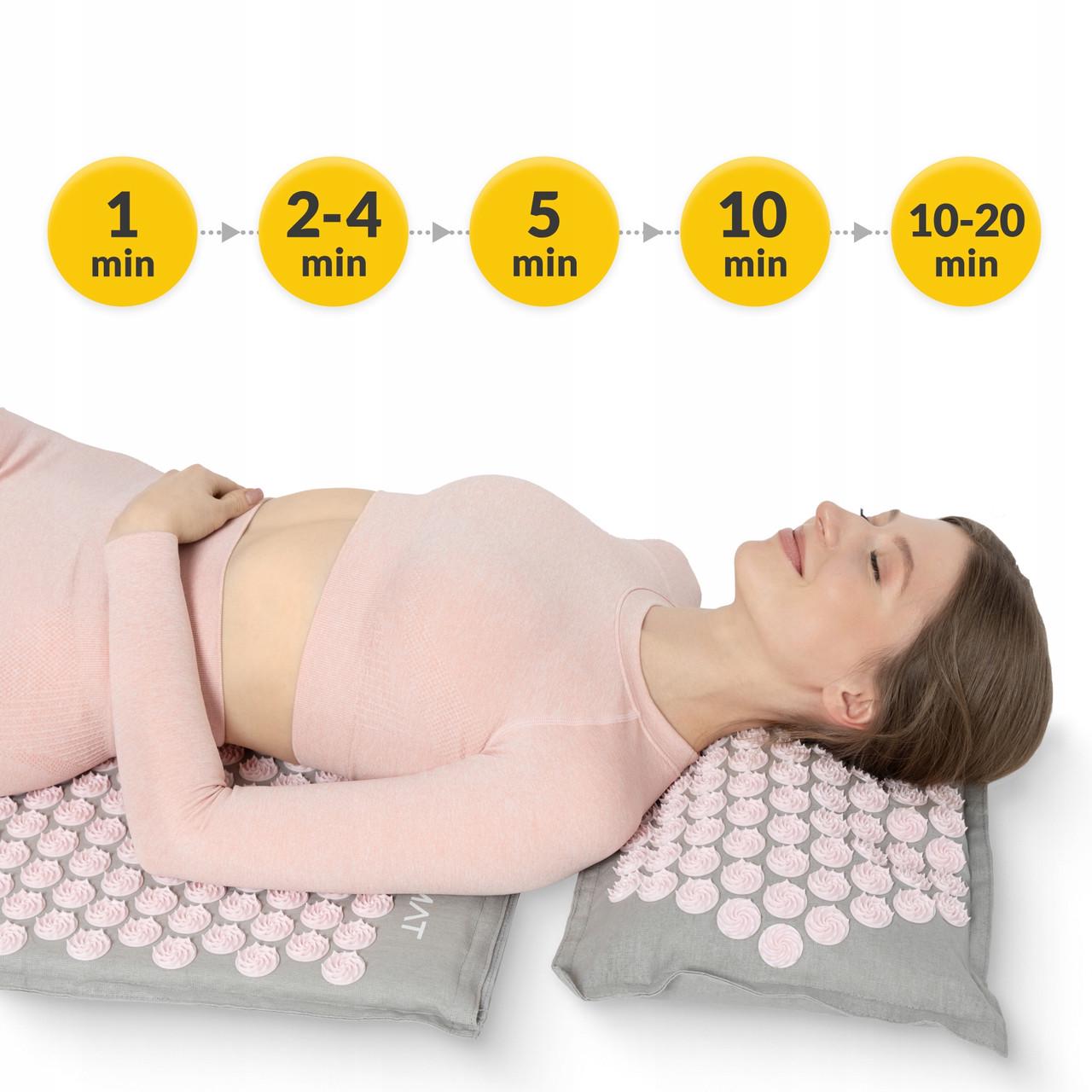 Килимок акупунктурний з подушкою 4fizjo Eco Mat XL Аплікатор Кузнєцова Grey/Pink (P-5907739313607) - фото 8