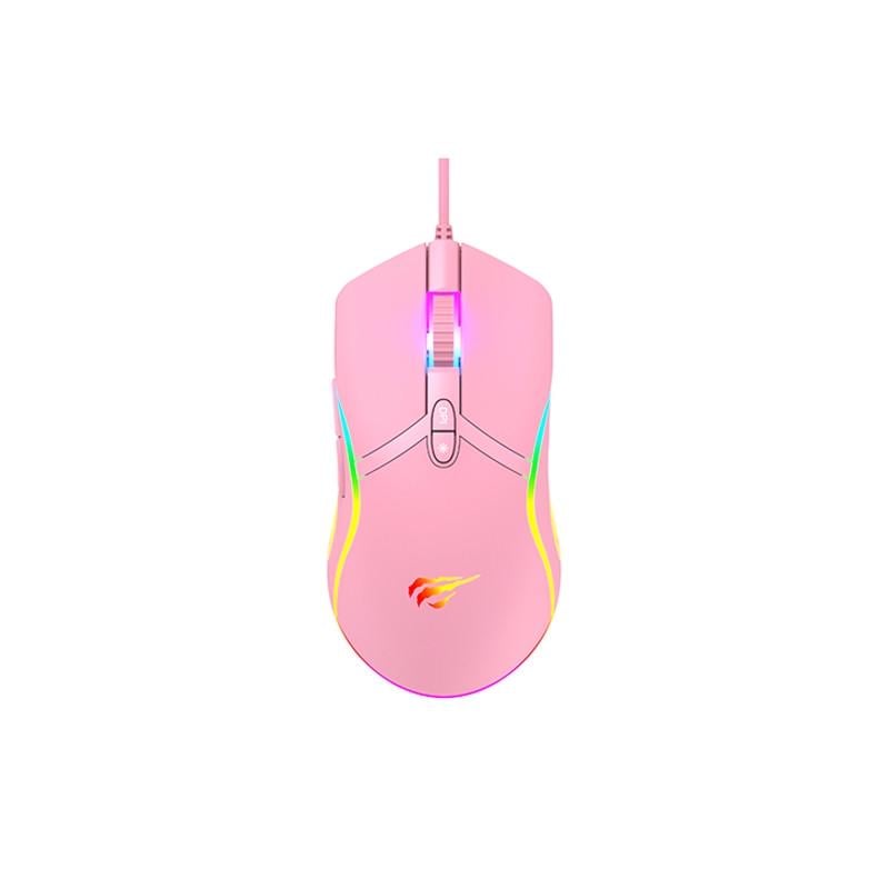 Миша провідна Havit HV-MS1026 USB RGB Pink - фото 3 Миша провідна Havit HV-MS1026 USB RGB Pink - фото 3