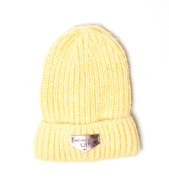 Шапка детская для девочек Амина D741 флис 48-52 см Желтый