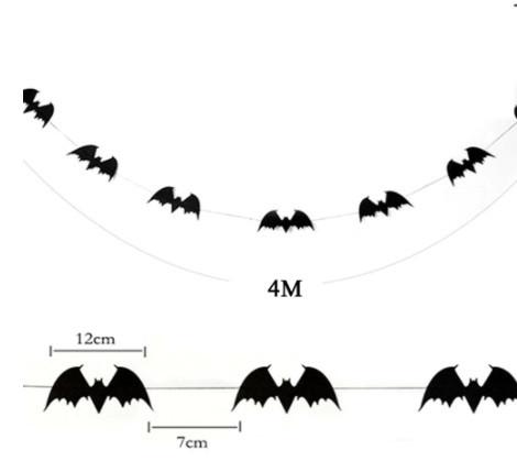 Гирлянда на Хэллоуин Летучие мыши 4 м Черный (9117) - фото 3