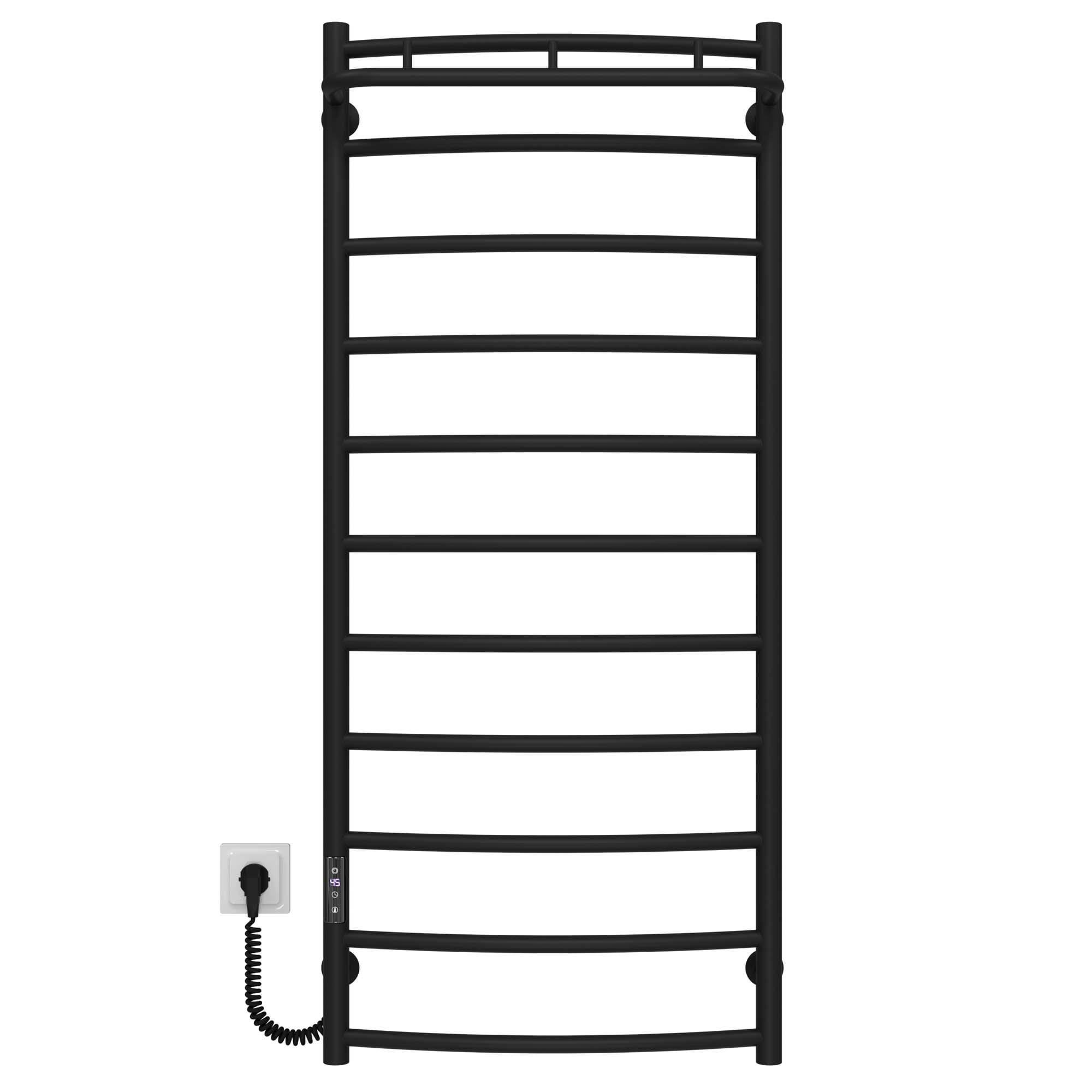 Полотенцесушитель электрический Deffi Классик N П11 JD03 левое подключение нержавеющая сталь 500x1200 мм Черный (C.KN.120.50.11.EBL1)